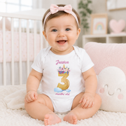 Personalised Floral Number Monthly Milestone Bodysuit | Custom Name Baby Grows Set 1-12 Months
