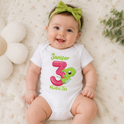 Personalised Dinosaur Monthly Milestone Bodysuit | Custom Name Baby Grows Set 1-12 Months
