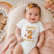 Body bébé jalon personnalisé moutarde, Jalon mensuel personnalisé moutarde, Grenouillère personnalisée moutarde, Body personnalisé moutarde