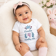 Bodies personnalisés adorables pour bébés, étapes mensuelles, body bébé personnalisé, joli débardeur bébé, ensemble de bodies personnalisés avec prénom pour les étapes clés