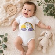 Personalised Rainbow Monthly Milestone Bodysuit | Custom Name Baby Grows Set 1-12 Months