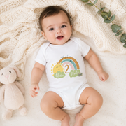 Personalised Rainbow Monthly Milestone Bodysuit | Custom Name Baby Grows Set 1-12 Months