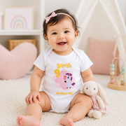 Personalised Cute Unicorn Monthly Milestone Bodysuit | Custom Name Baby Grows Set 1-12 Months