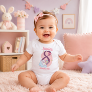 Personalised Unicorn Monthly Milestone Bodysuit | Custom Name Baby Grows Set 1-12 Months