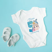 Personalised Little Mermaid Monthly Milestone Bodysuit Set | Custom Name Baby Grows 1-12 Months