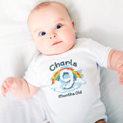 Personalised Rainbow Cloud Monthly Milestone Bodysuit | Custom Name Baby Grows Set 1-12 Months