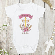 Personalised Baby Baptism Bodysuit & Christening Outfit | Custom Name Baby Grow Blue & Pink