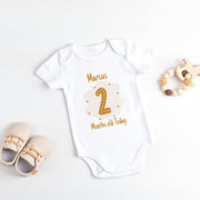 Personalised Monthly Milestone Baby Bodysuit | Custom Name Babygrow 1-12 Months | Photo Prop Gift