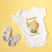Personalised Cute Animal Monthly Milestone Bodysuit | Custom Name Baby Vest Set 1-12 Months