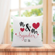 Personalised Couple & Anniversary Name Cushion | Custom Name Pillow | Wedding & Anniversary Gift