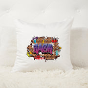 Personalised Graffiti Name Cushion | Urban Street Art Style Custom Name Pillow | 16x16 inch