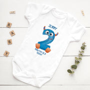 Personalised Little Monster Monthly Milestone Bodysuit | Custom Name Baby Grows Set 1-12 Months