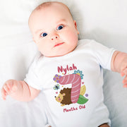 Personalised Cute Animal Monthly Milestone Bodysuit | Custom Name Baby Vest Set 1-12 Months