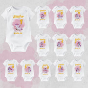 Personalised Cute Unicorn Monthly Milestone Bodysuit | Custom Name Baby Grows Set 1-12 Months