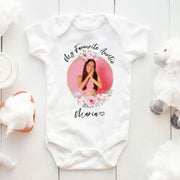 My Favourite Auntie Photo Baby Bodysuit | Personalised Aunt & Baby Picture Gift | 2 Styles