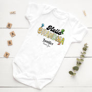 Hello Grandma Baby Bodysuit & T-Shirt | Personalised Grandmother Gift | Best Nana Baby Grow
