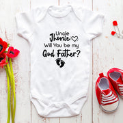 Will You Be My Godfather? Proposal Baby Bodysuit | Personalised Godfather Request Baby Grow