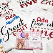 Personalised Monthly Milestone Babygrow | Custom Name 1-12 Months