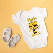 Personalised Honey Bee Monthly Milestone Bodysuit | Custom Name Baby Grows Set 1-12 Months