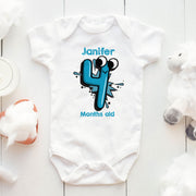 Body personnalisé mois après mois, motif BD, Body personnalisé motif BD, Gilet de bébé mignon motif BD, Ensemble de jalons motif BD