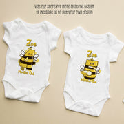 Personalised Honey Bee Monthly Milestone Bodysuit | Custom Name Baby Grows Set 1-12 Months