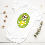 Body personnalisé mensuel étape bébé, Bodys animaux pour bébés, Gilet de bébé jalon mensuel style animal