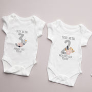 Personalised Grey Floral Monthly Milestone Bodysuit | Custom Name Baby Grows Set 1-12 Months