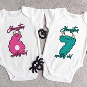 Personalised Monster Number Monthly Milestone Bodysuit | Custom Name Baby Grows Set 1-12 Months