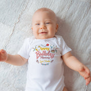 Personalised Happy Birthday Mummy & Daddy Baby Bodysuit | 4 Styles | Mum & Dad Birthday Baby Grow Gift