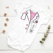 Personalised Doctor Baby Bodysuit & T-Shirt | Medical Baby Grow | Little Dr Gift | Pink & Blue | 0-3Y