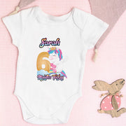 Personalised Unicorn Doodle Monthly Milestone Bodysuit | Custom Name Baby Grows Set 1-12 Months