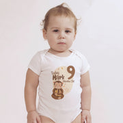 Personalised Animal Theme Monthly Milestone Bodysuit | Custom Name Baby Grows Set 1-12 Months
