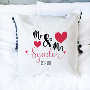 Personalised Couple & Anniversary Name Cushion | Custom Name Pillow | Wedding & Anniversary Gift
