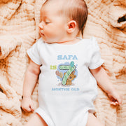 Personalised Teddy Bear Monthly Milestone Bodysuit | Custom Name Baby Grows Set 1-12 Months
