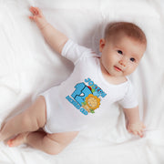 Personalised Animal Monthly Milestone Bodysuit | Pink & Blue Custom Name Baby Grows 1-12 Months