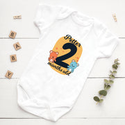 Personalised Animal Monthly Milestone Bodysuit | Custom Name Baby Grows Set 1-12 Months