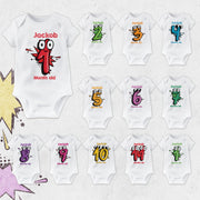 Body personnalisé mois après mois, motif BD, Body personnalisé motif BD, Gilet de bébé mignon motif BD, Ensemble de jalons motif BD