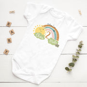 Personalised Rainbow Monthly Milestone Bodysuit | Custom Name Baby Grows Set 1-12 Months