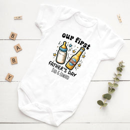 My First Father's Day Baby Bodysuit & T-Shirt | Personalised Dad Gift – Style 01 & 02
