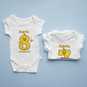 Personalised Duck Monthly Milestone Bodysuit | Custom Name Baby Grows Set 1-12 Months