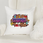Personalised Graffiti Name Cushion | Urban Street Art Style Custom Name Pillow | 16x16 inch