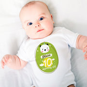 Body personnalisé mensuel étape bébé, Bodys animaux pour bébés, Gilet de bébé jalon mensuel style animal