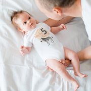 Personalised Animal Theme Monthly Milestone Bodysuit | Custom Name Baby Grows Set 1-12 Months