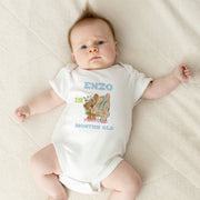 Personalised Teddy Bear Monthly Milestone Bodysuit | Custom Name Baby Grows Set 1-12 Months
