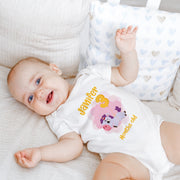 Personalised Cute Unicorn Monthly Milestone Bodysuit | Custom Name Baby Grows Set 1-12 Months