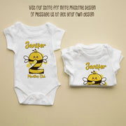 Personalised Honey Bee Monthly Milestone Bodysuit | Custom Name Baby Grows Set 1-12 Months