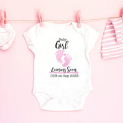 Gender Announcement Baby Bodysuit | Pregnancy & Name Reveal Baby Grow | Baby Boy & Girl | 0-24M