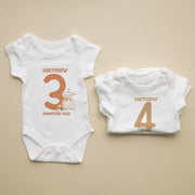 Personalised Monthly Milestone Bodysuit Set | Custom Name Baby Vest 1-12 Months | Baby Shower Gift