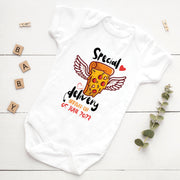 Personalised Pizza Baby Announcement Bodysuit, Special Delivery Coming Soon Baby Vest, Arrived Date Reveal, Pregnancy Gift