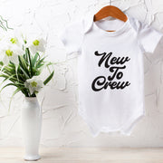 Personalised New to the Crew Baby Bodysuit | Custom Name Baby Vest, Newborn Coming Home Outfit & Baby Shower Gift
